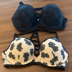 Victoria's Secret Strappy Push-Up Bra Duo in Black & Cream